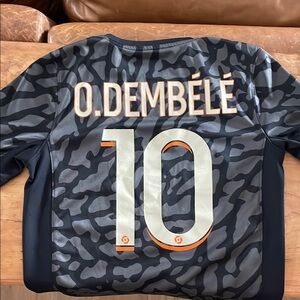 PSG Soccer Jersey - Dembele- black with orange accents